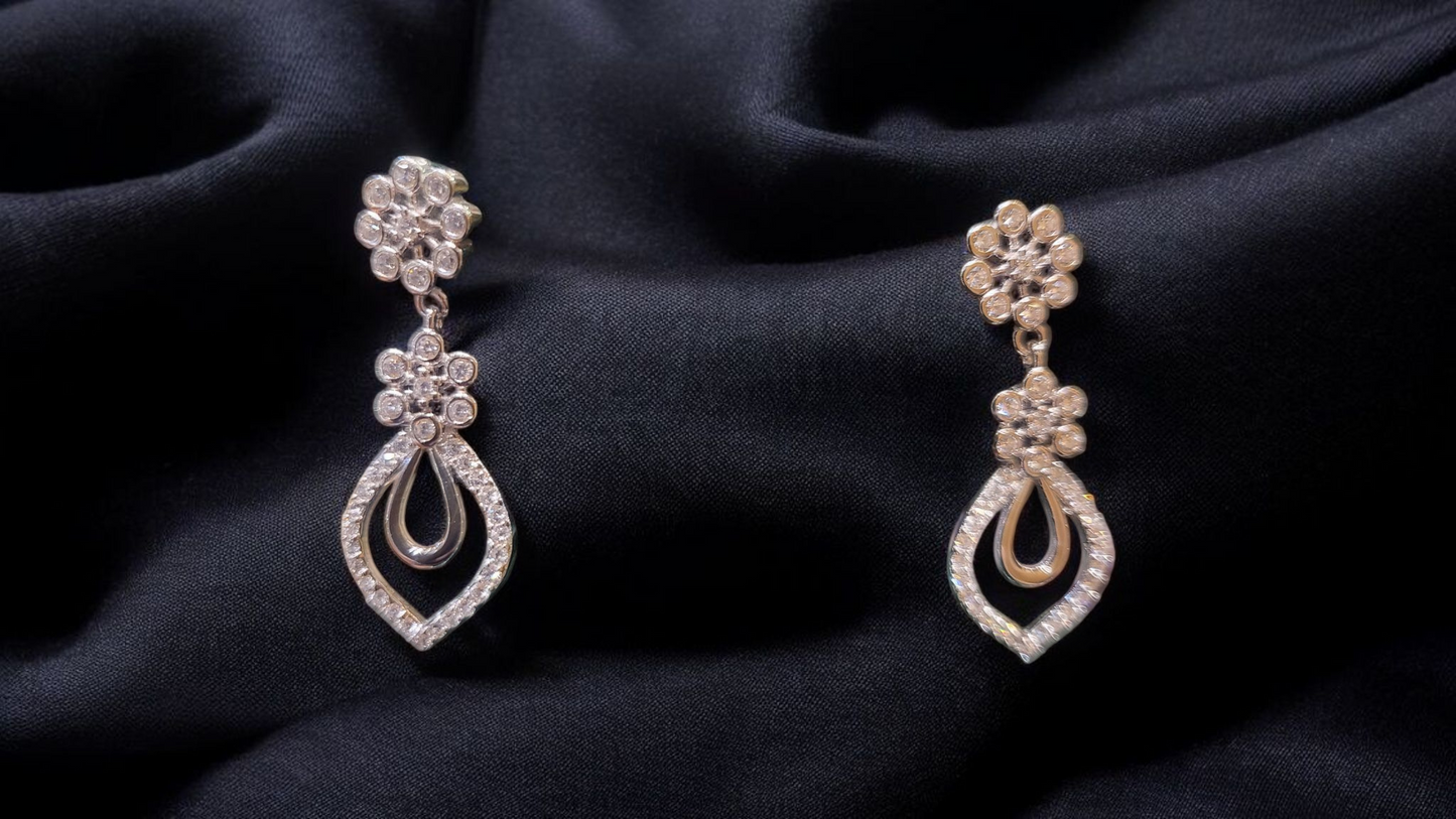 Sterling Silver Neclace-Earing set Rhodium plated