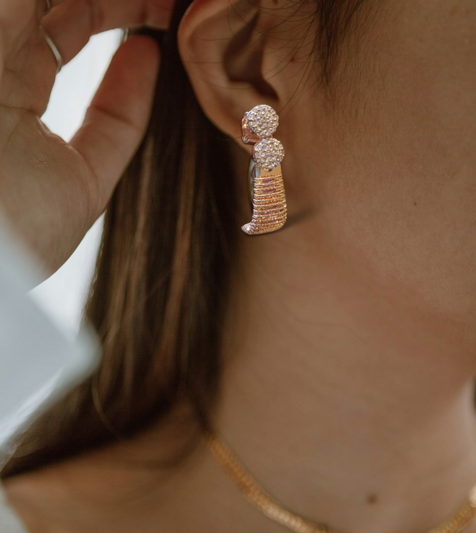 Sterling Silver Collar Choker & Earing Set Rose Gold Plated