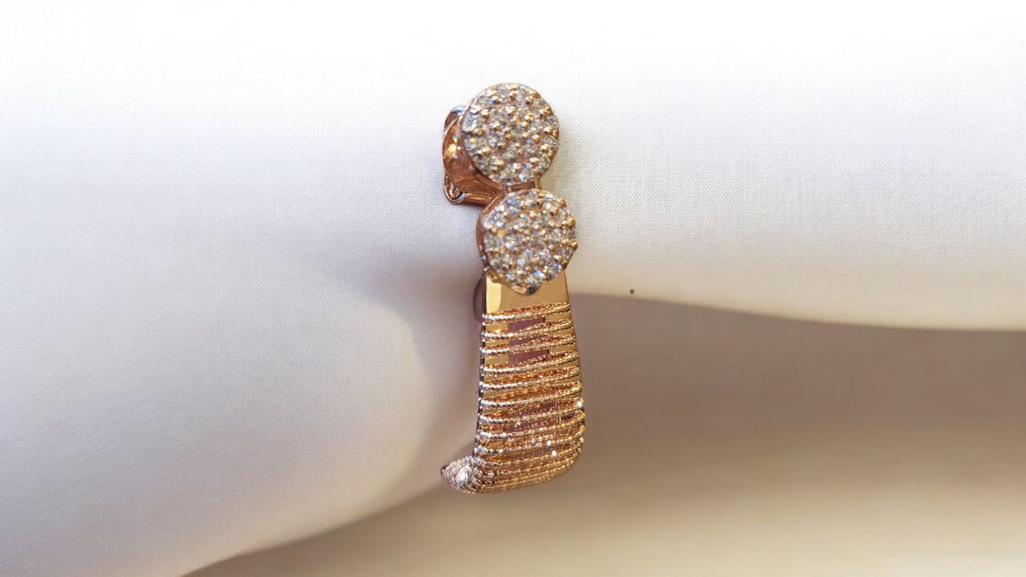 Sterling Silver Collar Choker & Earing Set Rose Gold Plated